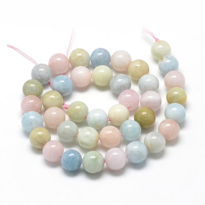 Natürlicher Morganit und Beryll - Perlen, mehrfarbig, Klasse A, 6-7 mm