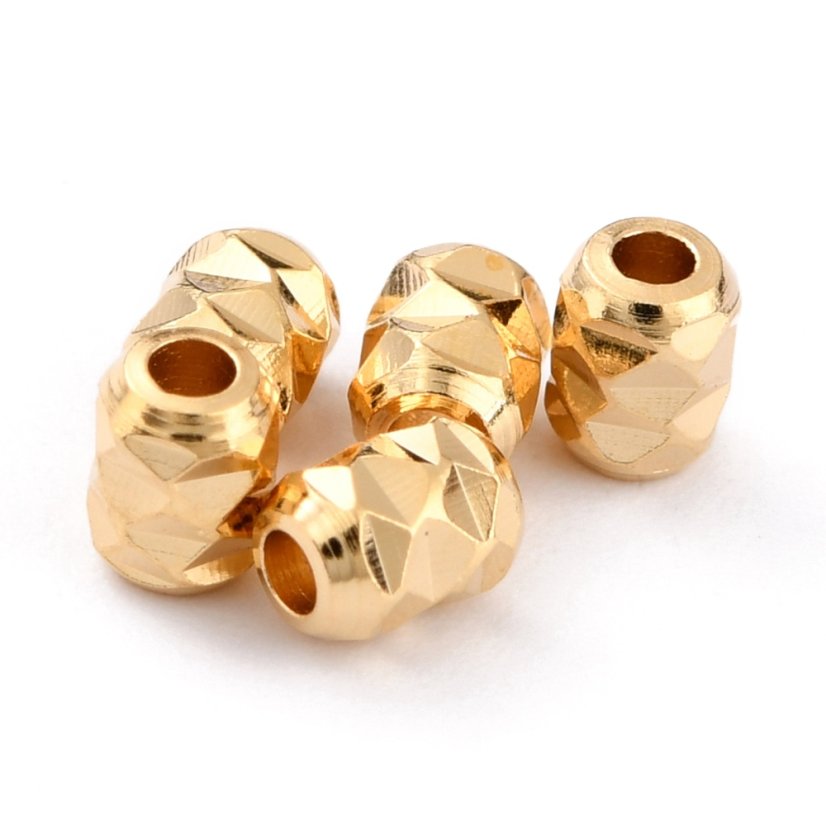 Mosadzný oddeľovač, barel, zlatý, 4x3 mm