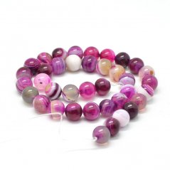 Gestreifter Naturachat - Perlen, rosa, 8 mm