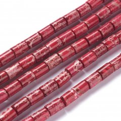 Natürlicher Regalit - Zylinder, rot, 6x9 mm