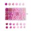 Sklenené korálky mix - 18 farieb, ružové, set 8 mm