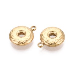 Přívěsek z 304 (IP) ocele "Donutek - zlatý" 15 × 12 × 3 mm