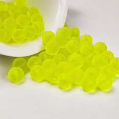 Matt üveggyöngyök - 8mm, neonsárga