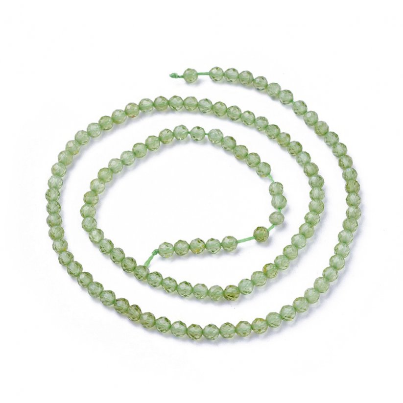 Natürlicher Olivin - Perlen, grün, geschliffen, 2 mm