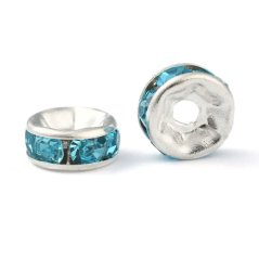 Štrasová rondelka s kamienkami - tyrkysová 6x3mm