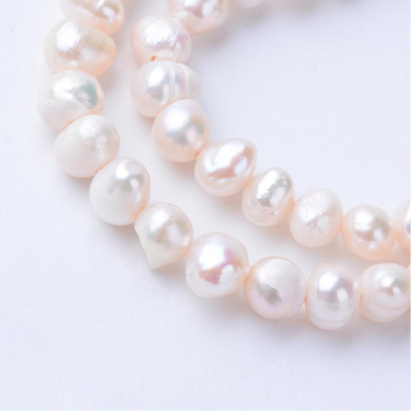 Přírodní říční perly, oválky, 5~6x4~4.5 mm