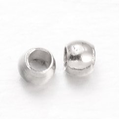 Zatláčací rokajl z mosadze, guľatý, 1,5mm, platina