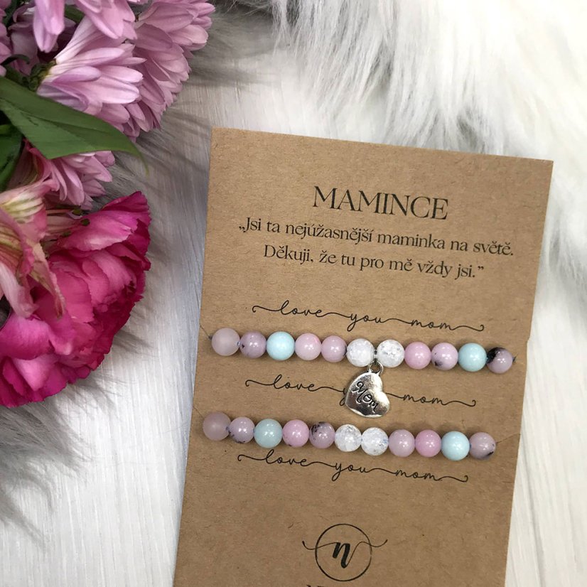 Rodinný náramek z křišťálu, jaspisu a křemene