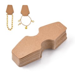 Papírová karta pro vystavení šperků - přírodní, 124x46 mm