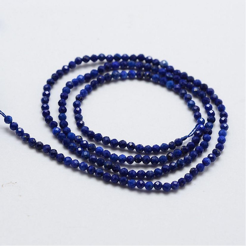 Prírodný lapis lazuli - korálky, brúsené, 2 - 2,5mm, trieda AA