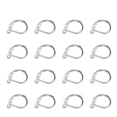 Otevírací zapínání na náušnice z 304 ocele, stříbrné, 10x15 mm