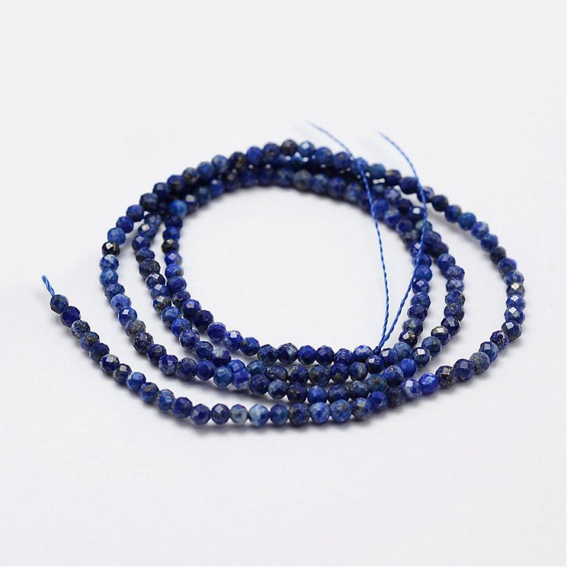 Prírodný lapis lazuli - korálky, brúsené, 2 mm