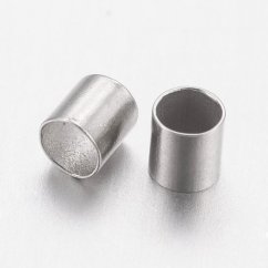Mosadzný zatláčací rokajl, trubička, 2x2x0,15 mm, platinový