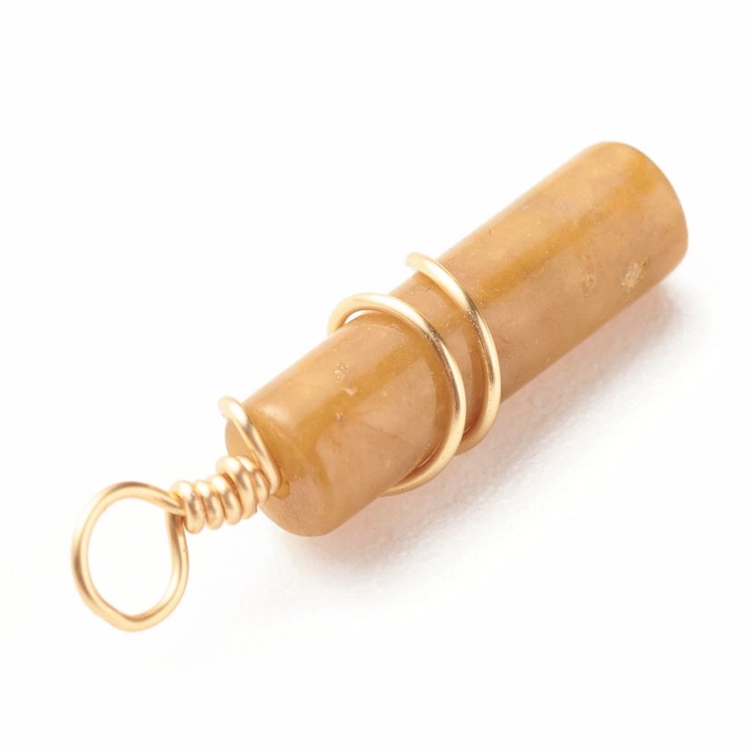 Prívesok z jadeitu, žltý, 20~21x5~5,5 mm