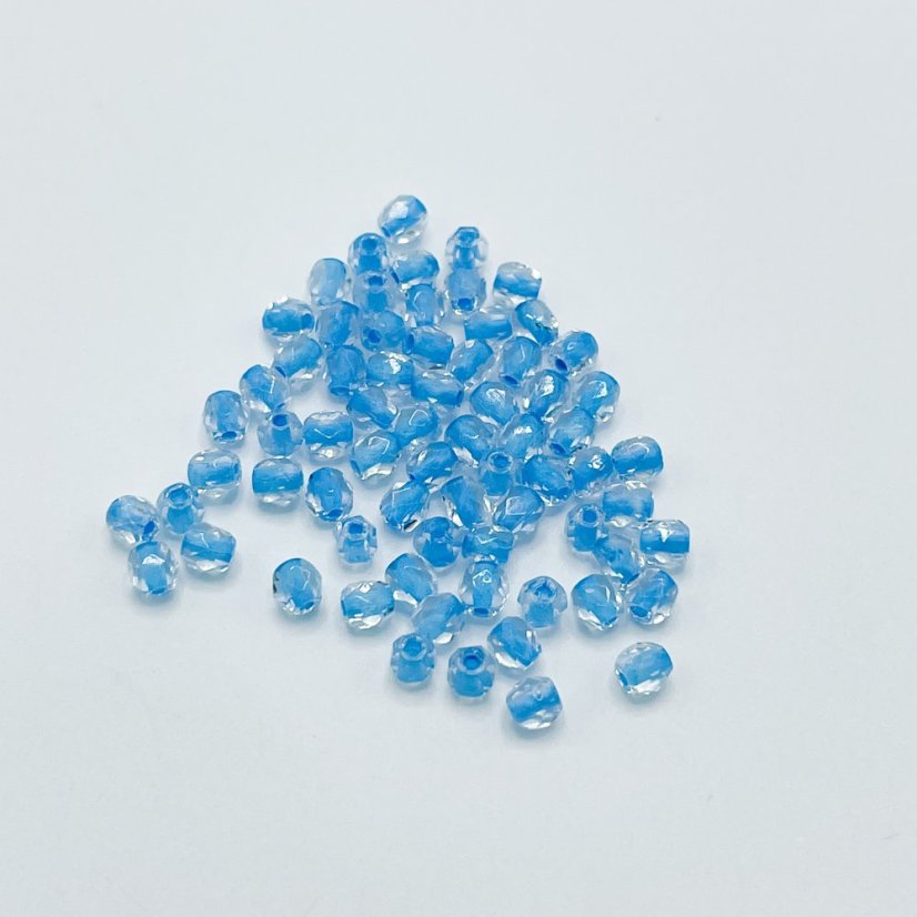 Broušené korálky crystal aqua lined, 3 mm