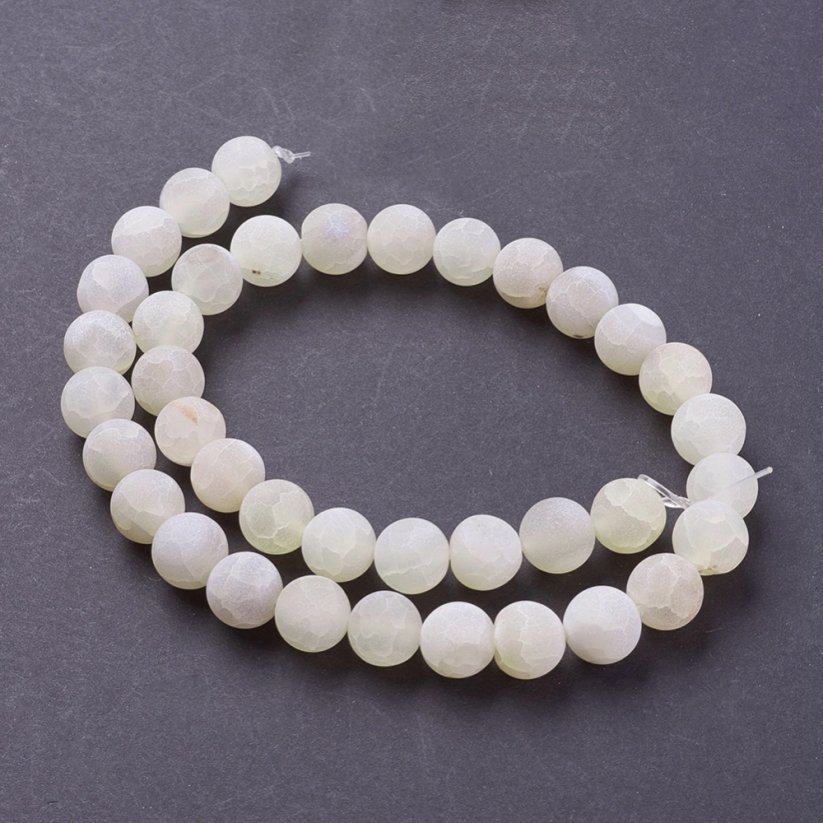 Naturachat - Perlen, Eis, weiß, 10 mm