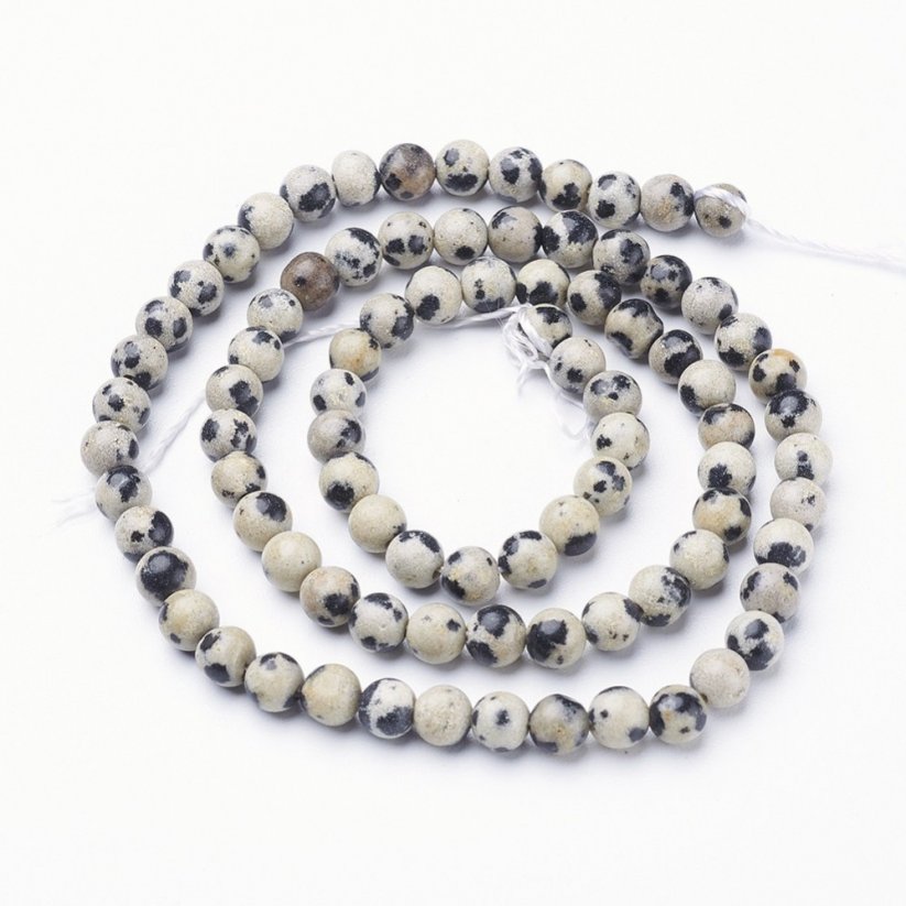 Natürlicher dalmatinischer Jaspis - Perlen, mehrfarbig, 4 mm