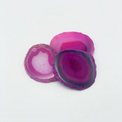 Achát szelet, rózsaszín, válogatás, kb. 6 cm