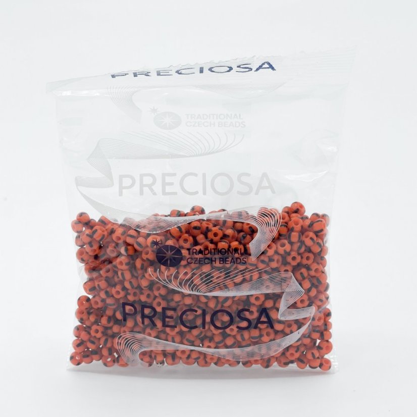 PRECIOSA rokajl 6/0 č. 93490, černo červený - 50 g