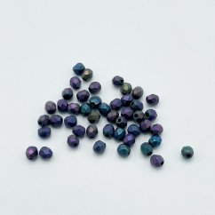 Geschliffene feuerpolierte Perlen Iris Purple, matt, 3 mm
