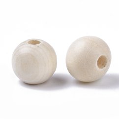 Dřevěné korálky 12 mm, přírodní