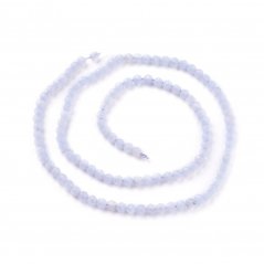 Natürlicher Achat/Chalcedon - Perlen, geschliffen, blau, 3 mm