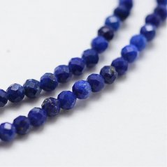 Prírodný lapis lazuli - korálky, brúsené, 2 - 2,5mm, trieda AA