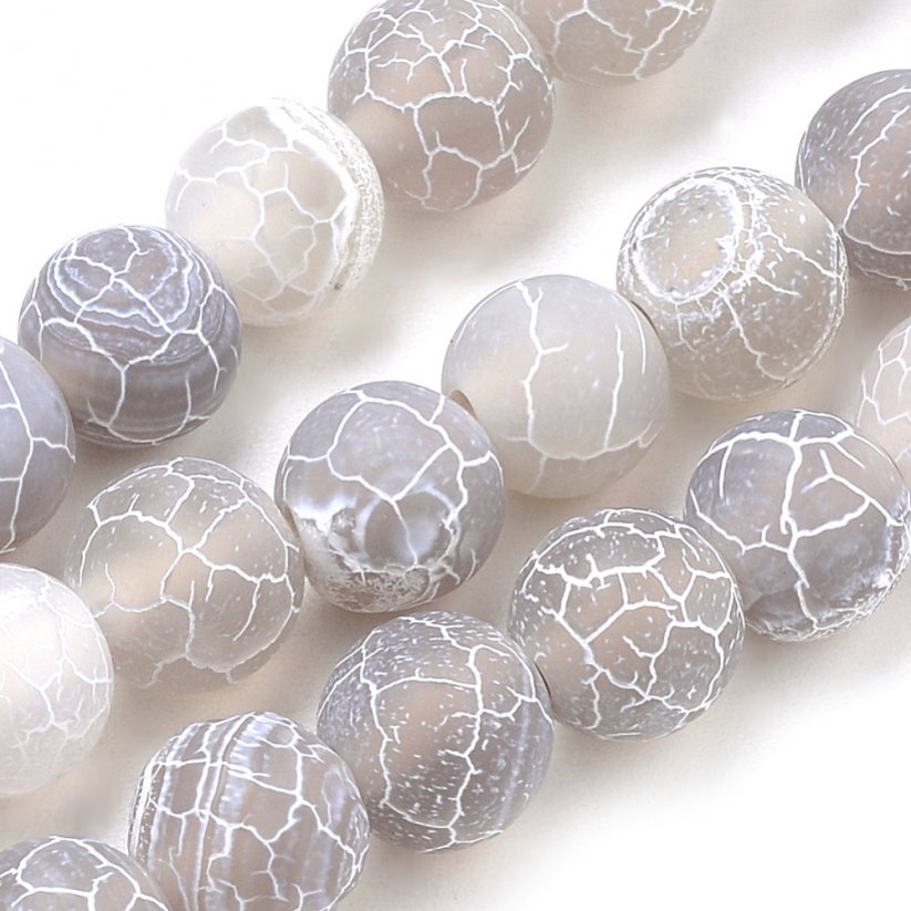 Naturachat - Perlen, Eis, grau, 6 mm