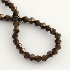 Broušené skleněné korálky, pokovené, black plated, 4 mm