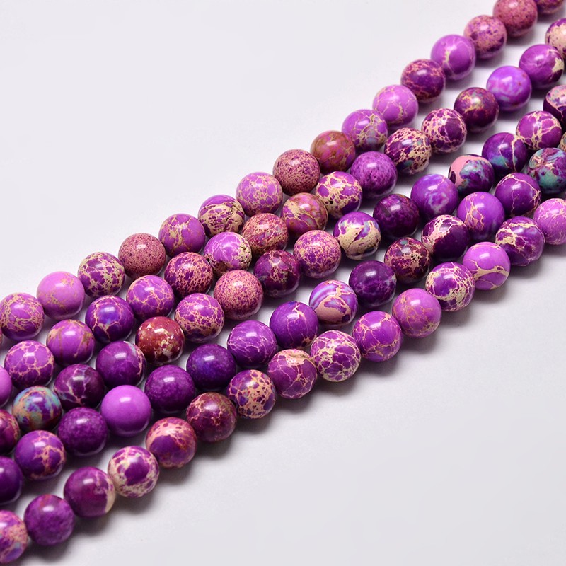 Natürlicher Regalit - Perlen, lila, 6 mm