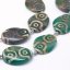 Naturachat - Tibetische ovale Dzi Perlen, braun-grün, 38~40x28~30x6~8mm