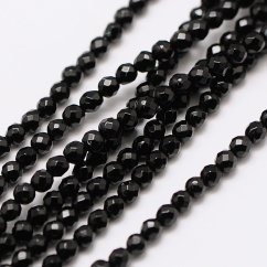 Prírodný onyx - korálky čierne, brúsené , 3 mm