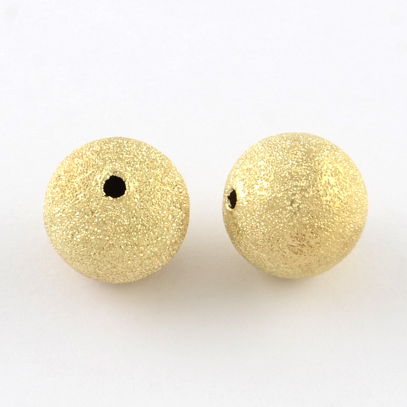 Messingperle mit Textur - golden, 8 mm
