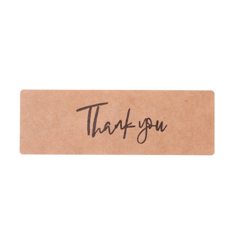 Nálepka "Thank you" přírodní, 75x25 mm