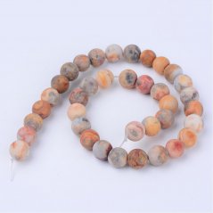 Verrückter Naturachat - Perlen, matt, orange, 6 mm