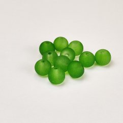 Matt üveggyöngyök - 6 mm, zöld