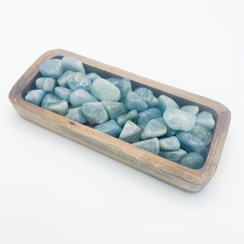 Tromlovaný akvamarín AAA, L, 2-3 cm