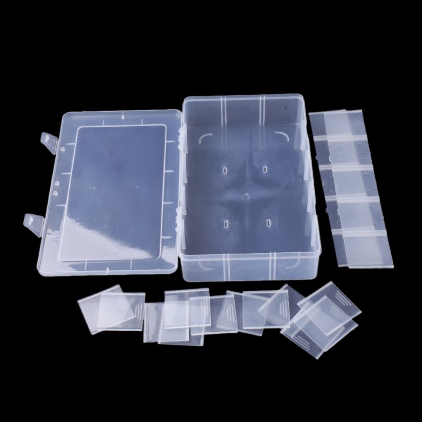 Plastový organizér na korálky - nastaviteľný 15 oddelení 27.5x16.5x5.7cm