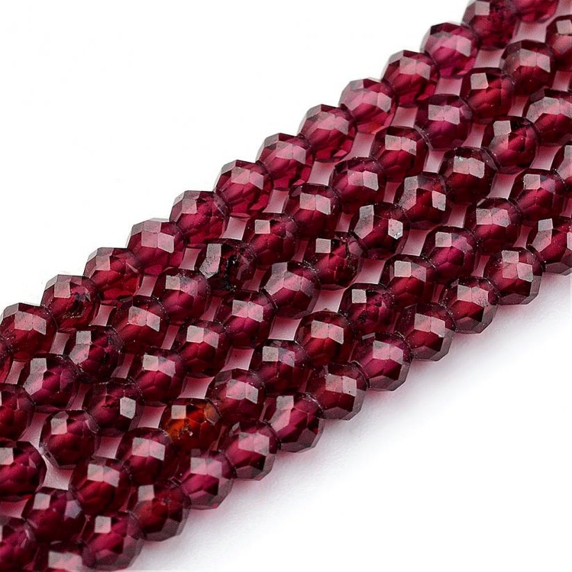Natürlicher Granat - Perlen, geschliffen, braun, 3 mm