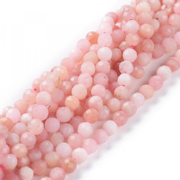 Přírodní růžový opál - korálky, broušené